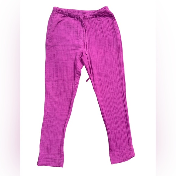 Xirena Jordyn Cotton Pull On Drawstring Gauze Lounge Pants Pink XS - Picture 2 of 15